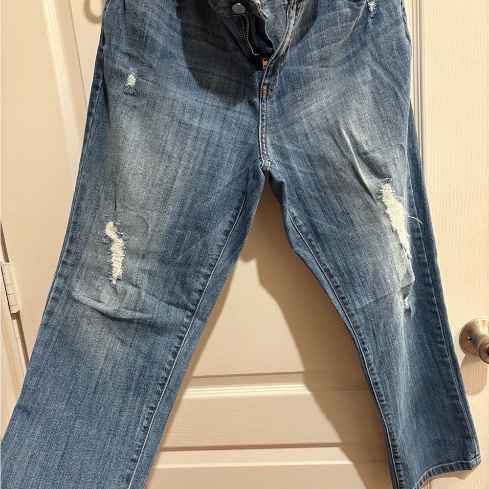 Women's Blue Distressed Jeans